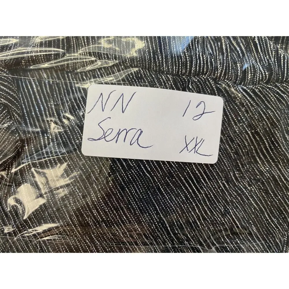 Serra Dress Womens XXL Metallic Silver Pleated Faux Wrap New Years Party Glam - Picture 15 of 15